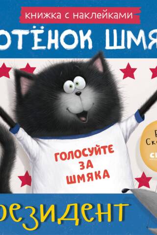 Книжка с наклейками. Котёнок Шмяк — президент