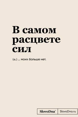 В самом расцвете сил. Блокнот SlovoDna