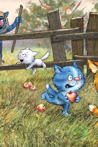 Postcard. Blue cats. Little thieves.