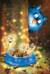 Открытка. Синие коты. Феи кормушки