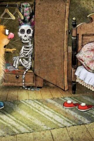 Postcard. Blue Cats. Lover in the Closet.
