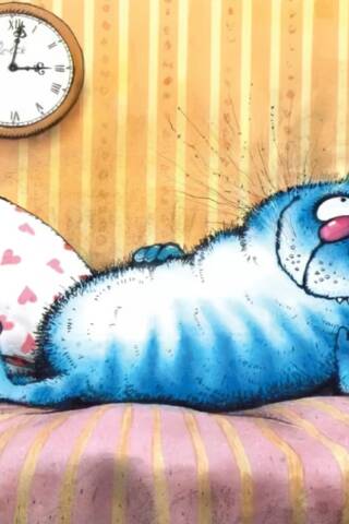Postcard. Blue Cats. Time Lord.
