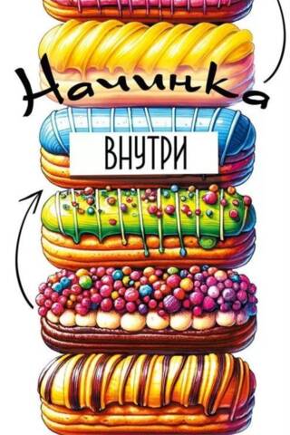 Конверт для денег. Начинка внутри. Эклеры