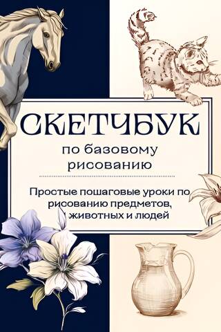 Скетчбук по базовому рисованию. Простые пошаговые уроки по рисованию предметов, животных и людей