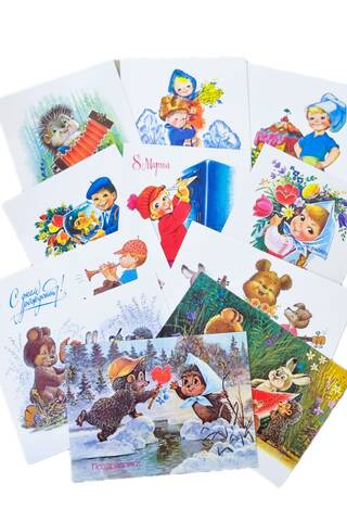 A set of 12 postcards. Spring joys.